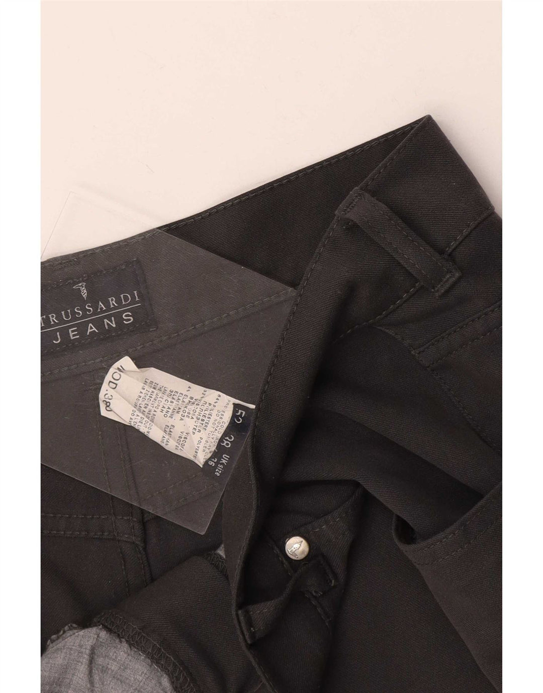 Pantaloni Casual Dritti Uomo Trussardi W36 L30 Poliestere Grigio