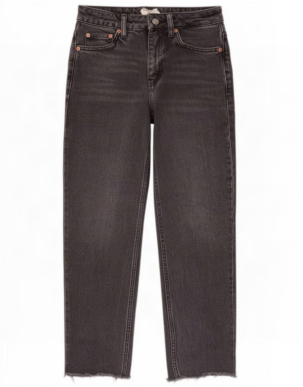 Jeans corti dritti da donna Topshop W26 L24 cotone grigio