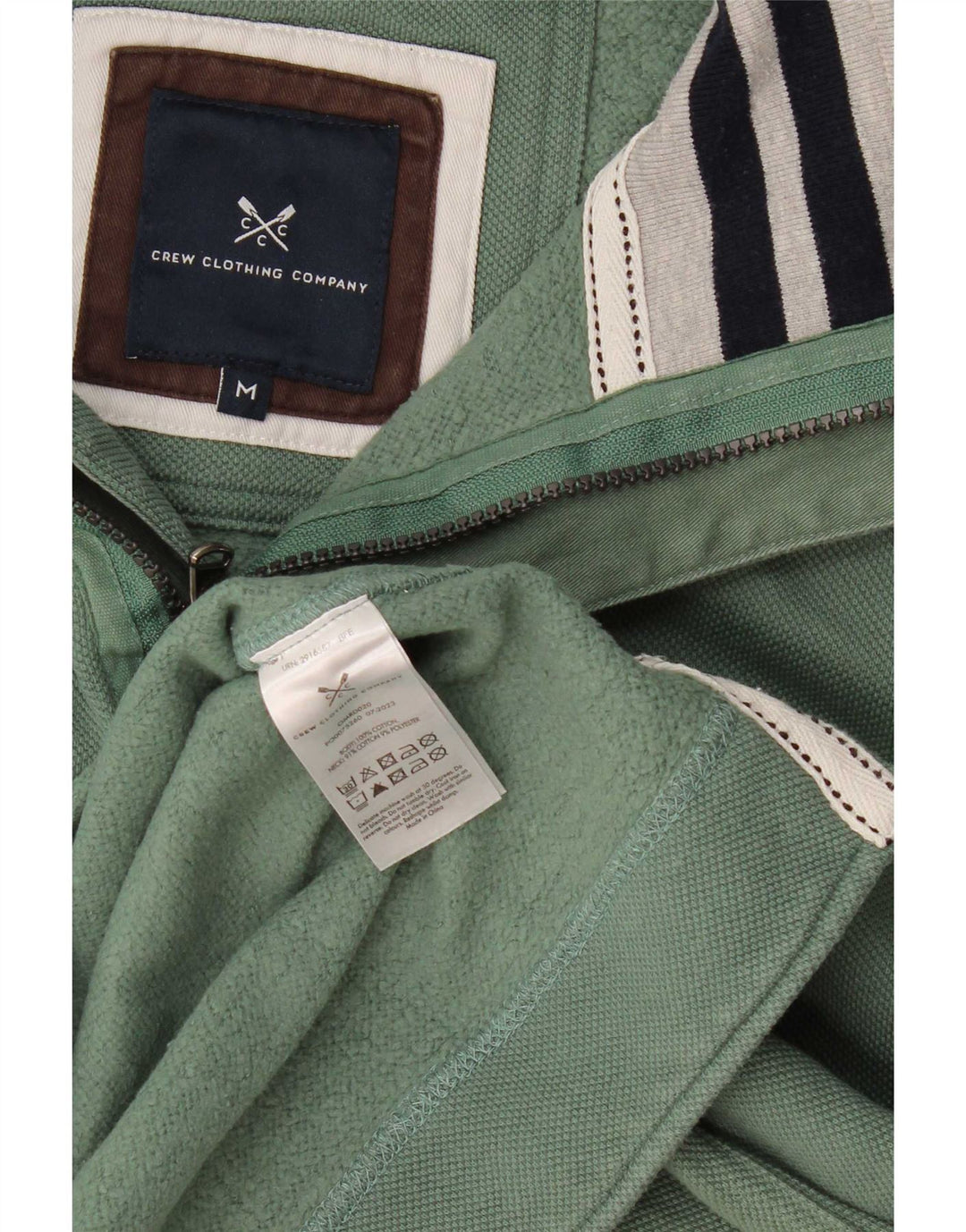 Crew Clothing Felpa da uomo con vestibilità regolare con zip 1/4 Verde medio