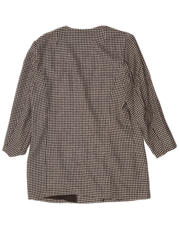 Giacca blazer vintage da donna a 3 bottoni IT 44 pied de poule medio nero