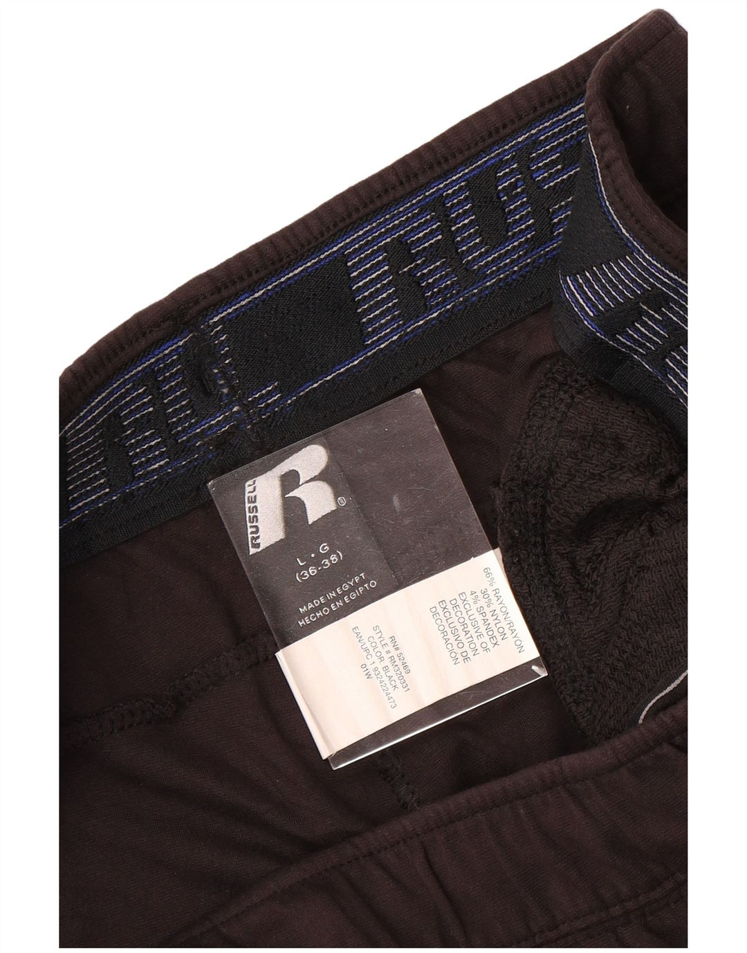 Pantaloni da tuta corti da uomo RUSSELL ATHLETIC grandi in rayon nero