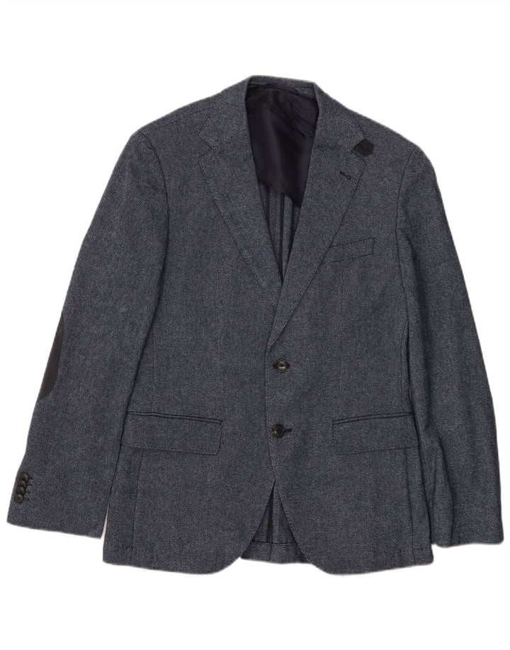 Giacca blazer da uomo a 2 bottoni HUGO BOSS EU 46 piccola in lana blu navy