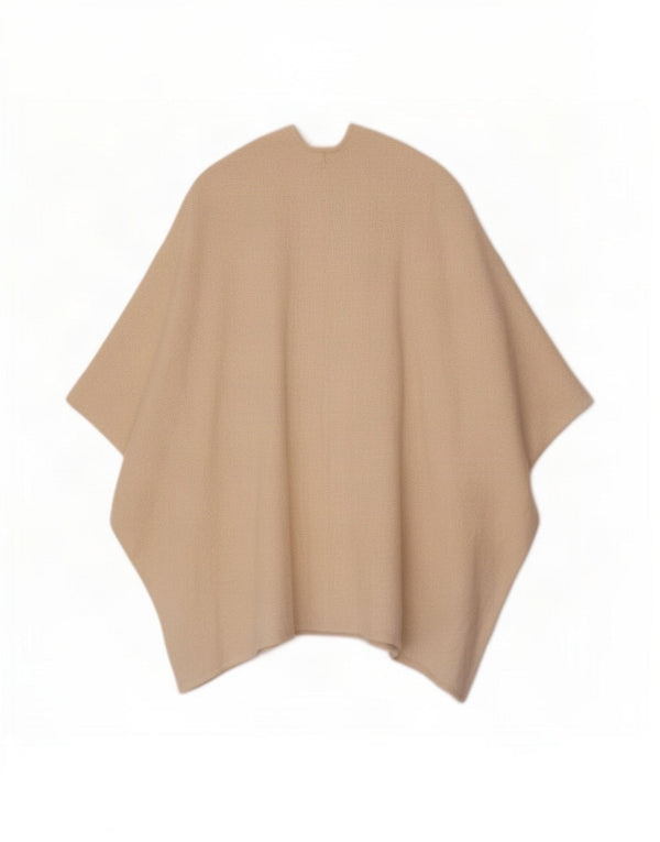 Marks & Spencer Womens Poncho Cardigan Sweater One Size Beige Polyester