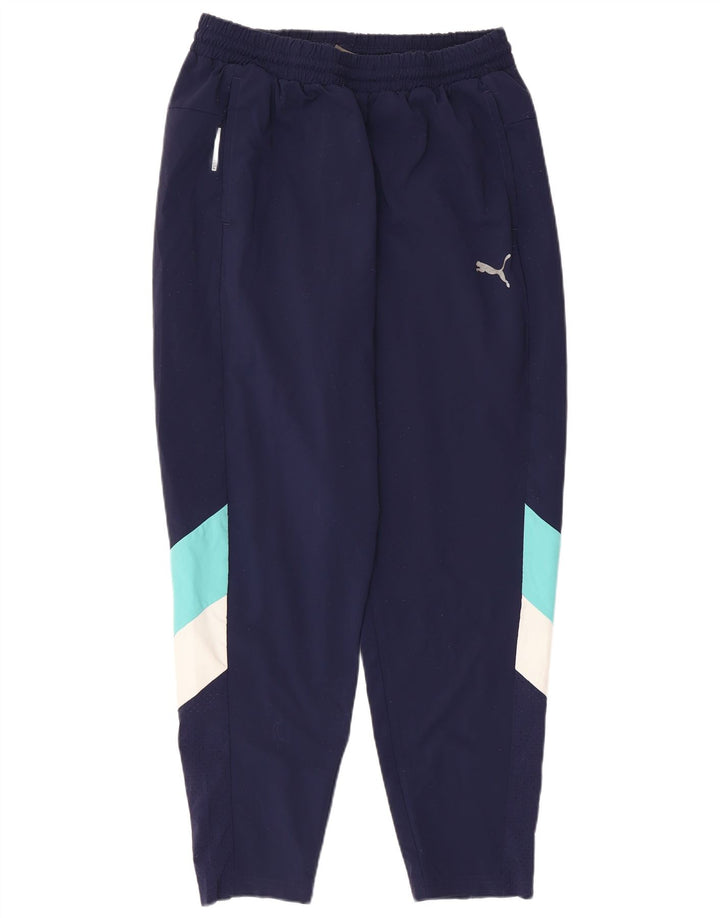 Pantaloni da tuta da uomo Puma Large in poliestere color block blu navy