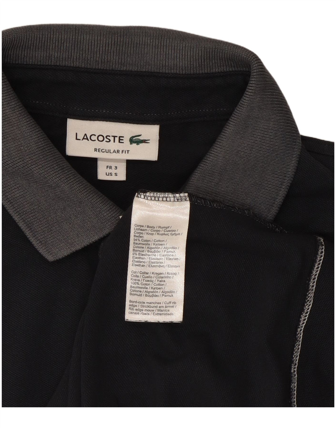 Polo Lacoste da uomo vestibilità regolare taglia 3 piccola blu navy color block