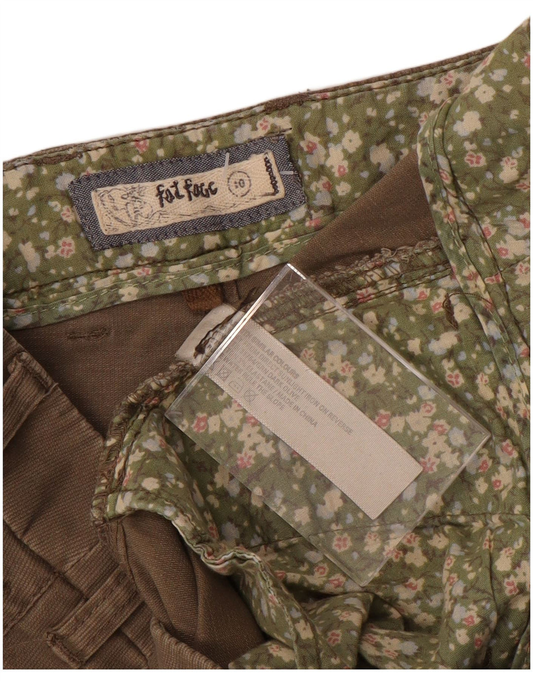 FAT FACE Pantaloni chino da donna a vita bassa UK 10 Small W32 L31 Marrone