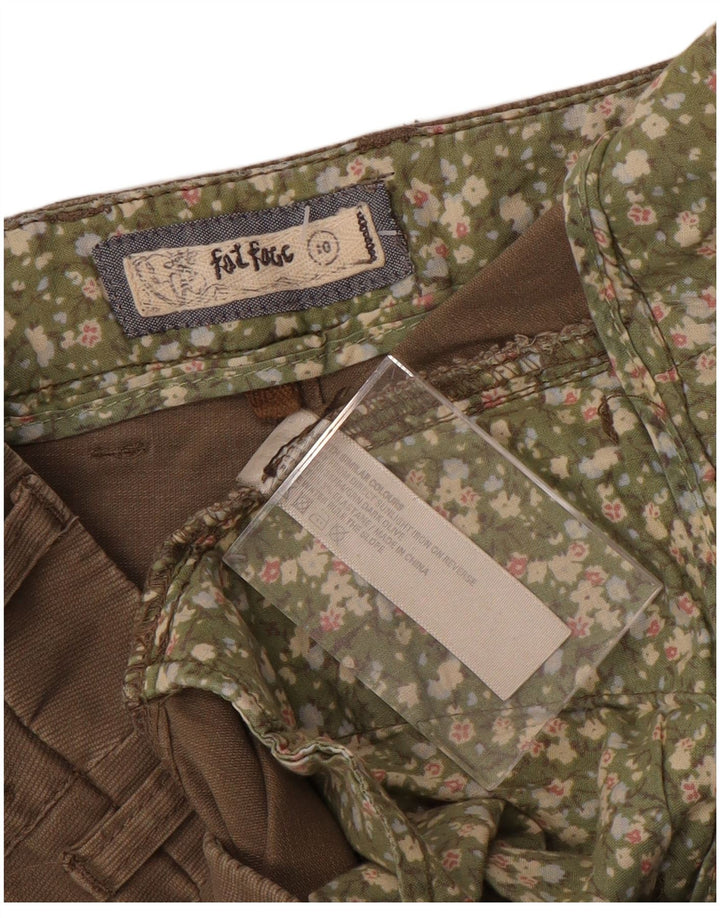 FAT FACE Pantaloni chino da donna a vita bassa UK 10 Small W32 L31 Marrone