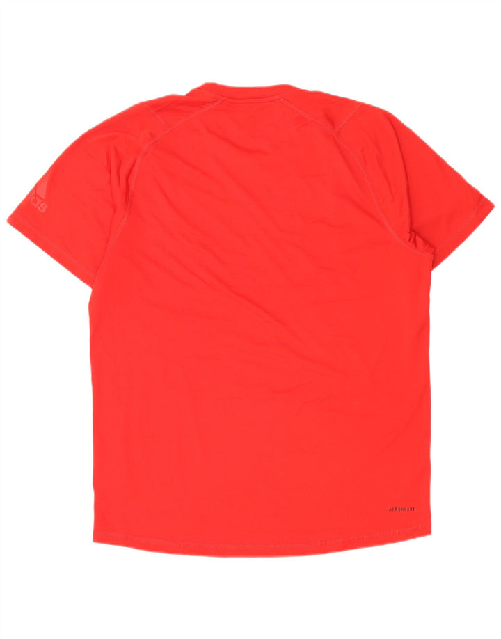 ADIDAS Mens Aeroready Graphic T-Shirt Top Medium Red Polyester