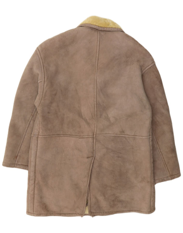Emme Cappotto in shearling da uomo UK 36 Small Grey Colourblock