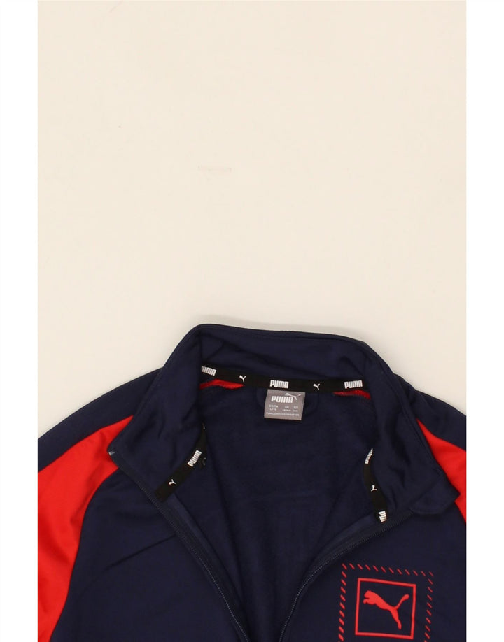 PUMA Boys Graphic Tracksuit Top Jacket 13-14 Years XL Navy Blue Vintage Puma and Second-Hand Puma from Messina Hembry 