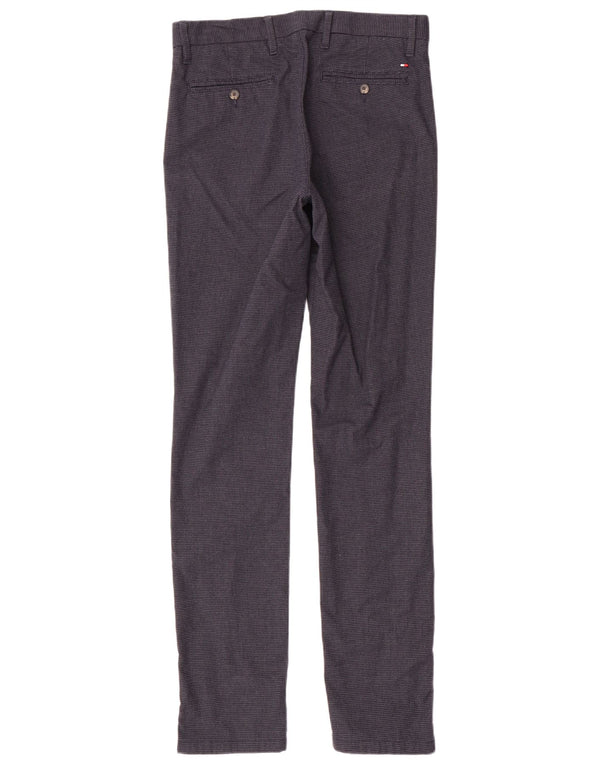 Pantaloni chino slim da uomo Tommy Hilfiger W30 L34 cotone pied de poule grigio