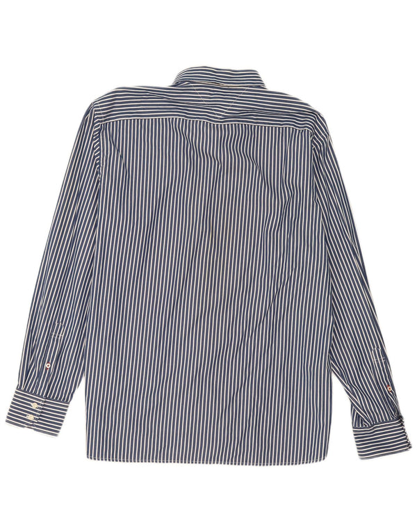 Camicia da uomo Tommy Hilfiger XL blu navy gessato in cotone