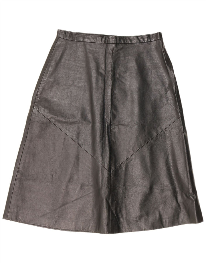 Gonna in pelle vintage da donna IT 52 2XL W32 Nera