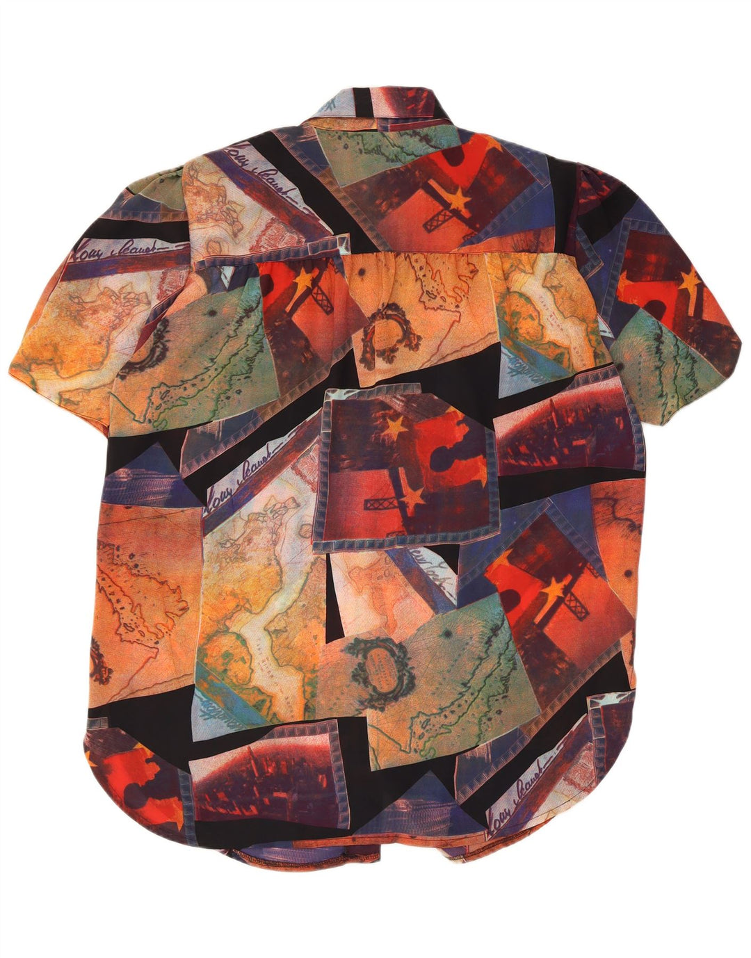 NUOVA camicetta camicia oversize da donna FAST EU 44 XL Patchwork multicolore
