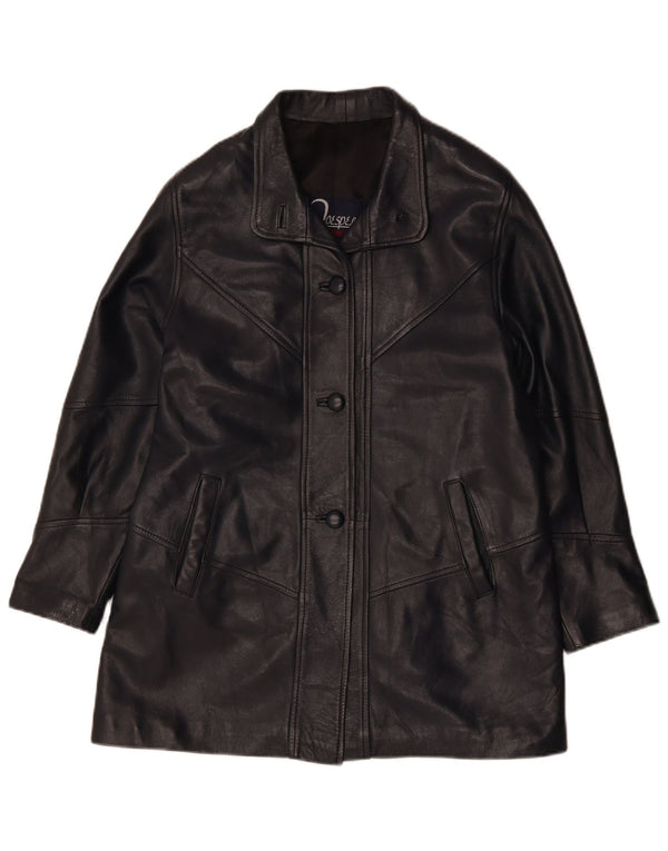 Vintage Womens Leather Jacket UK 14 Medium Black Leather