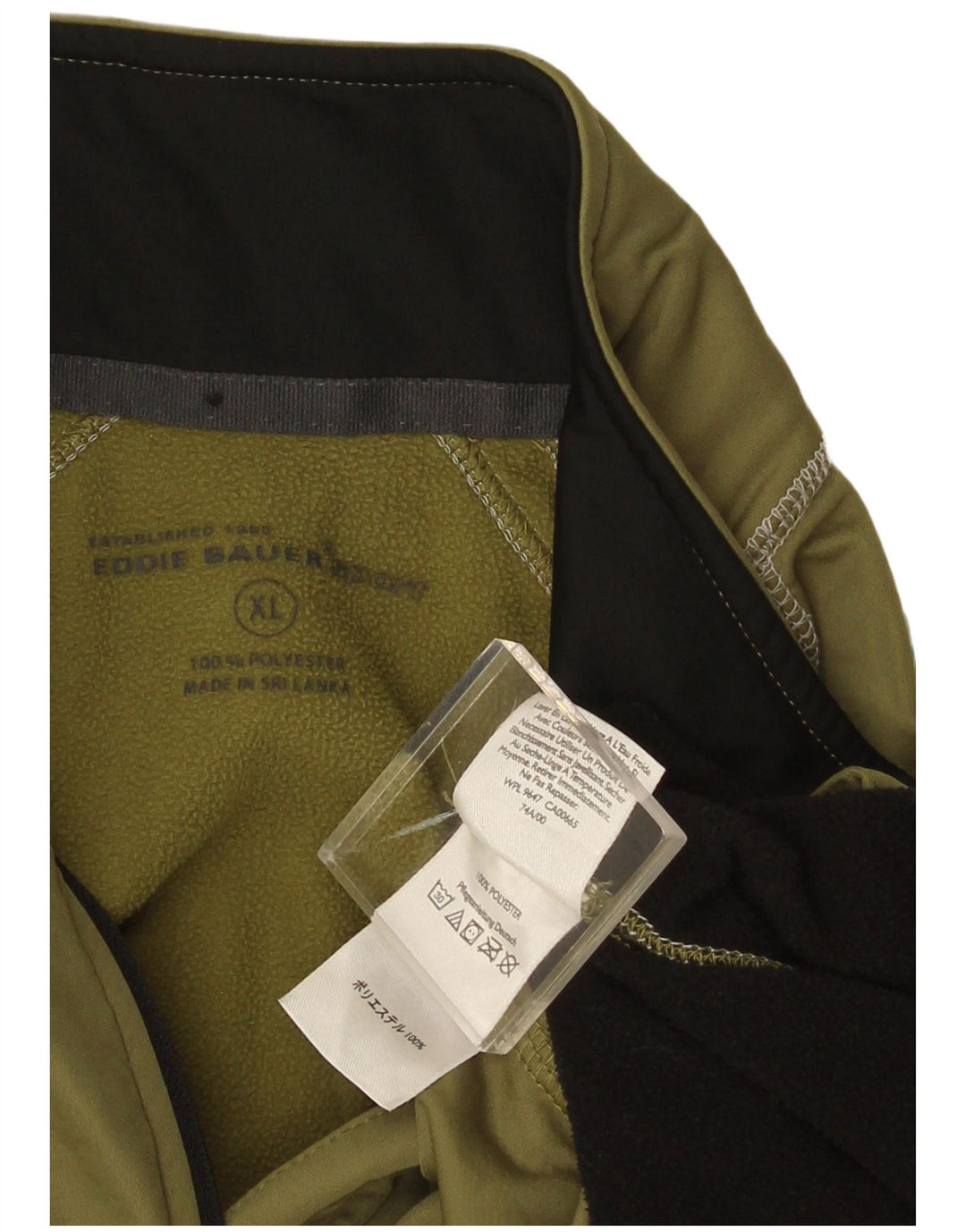 Eddie Bauer Tuta da uomo pullover con zip e collo XL verde a blocchi di colore