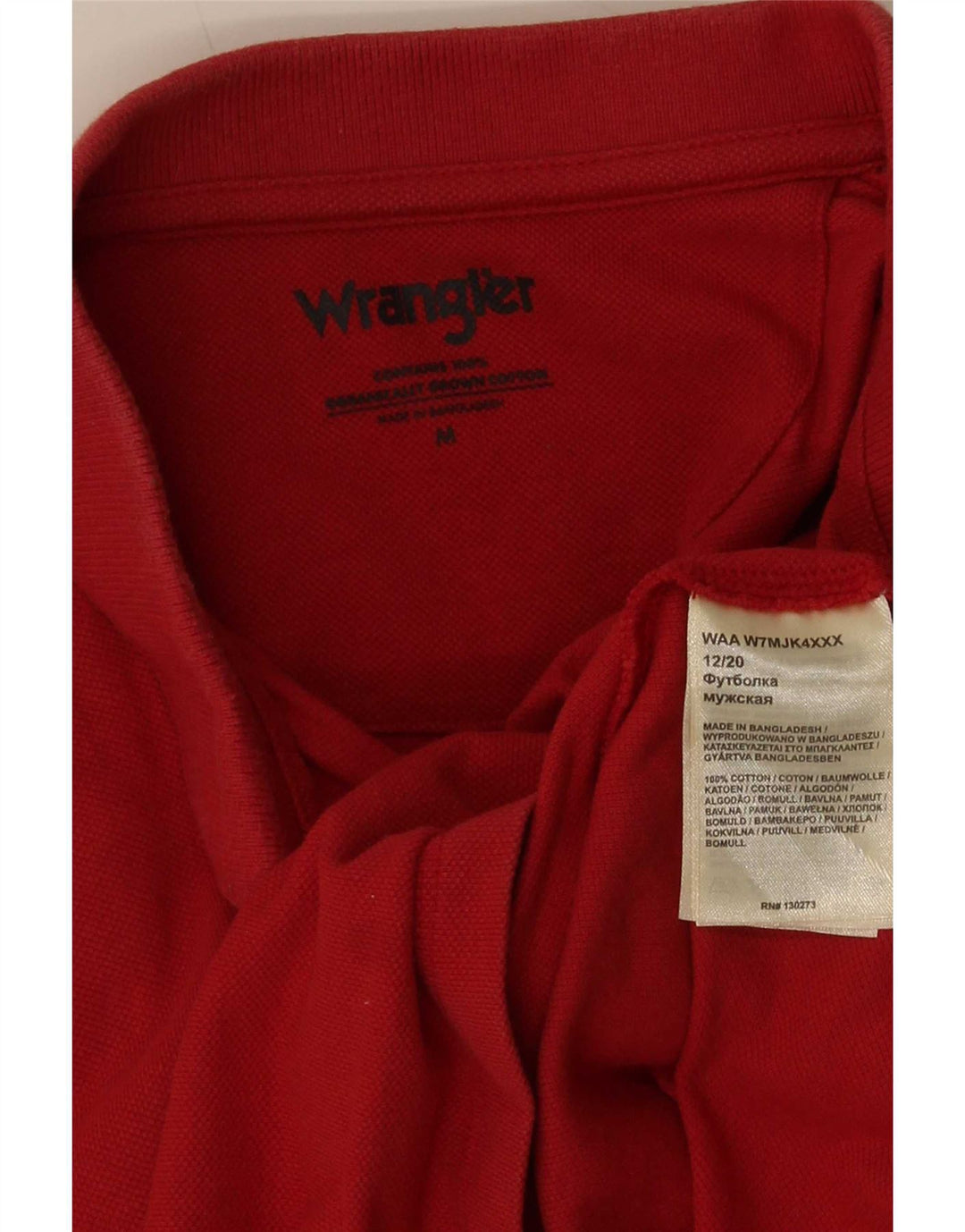 Polo da uomo Wrangler in cotone rosso medio