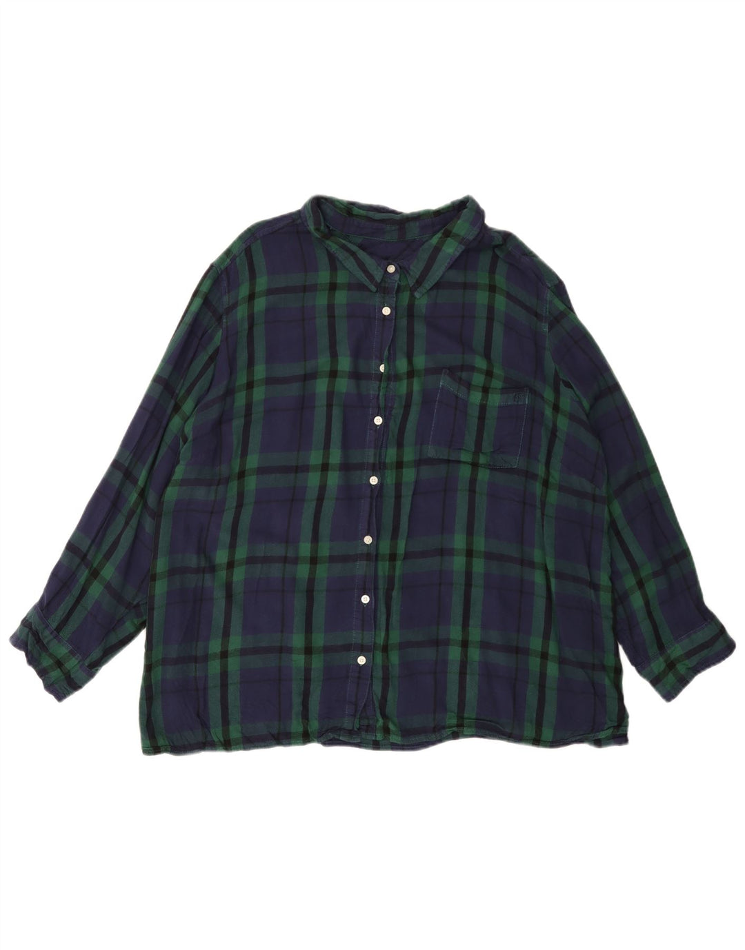TOMMY HILFIGER Camicia di flanella da donna UK 22 3XL Rayon scozzese verde