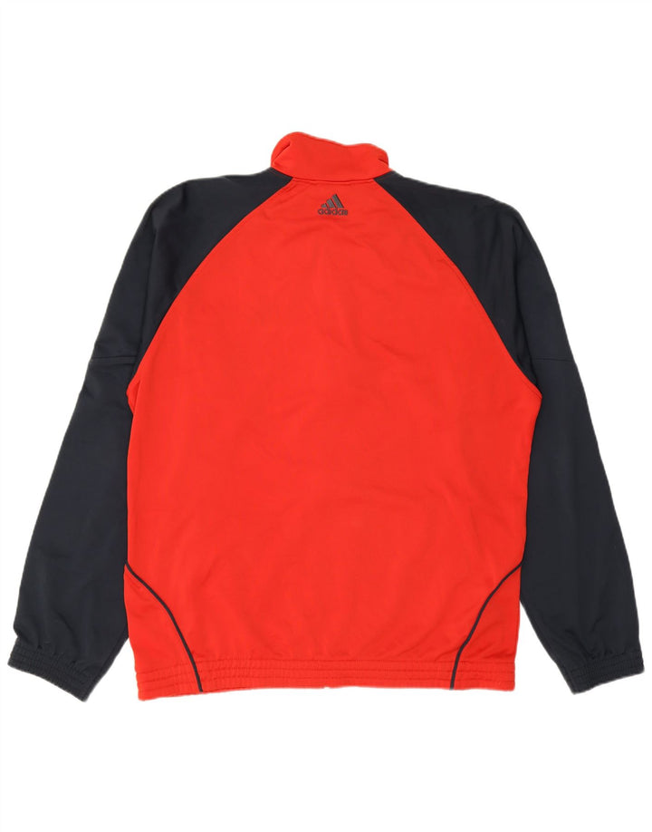 Giacca da tuta da uomo Adidas UK 42/44 Large Rosso Colourblock Poliestere