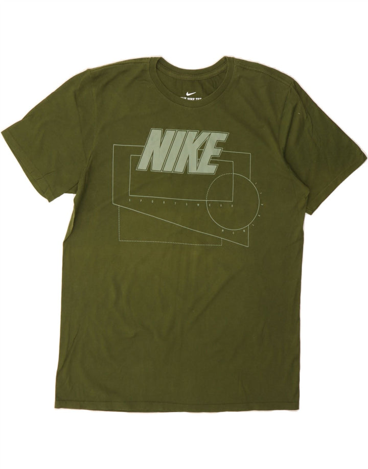 NIKE Mens Graphic T-Shirt Top Large Green Vintage Nike and Second-Hand Nike from Messina Hembry 