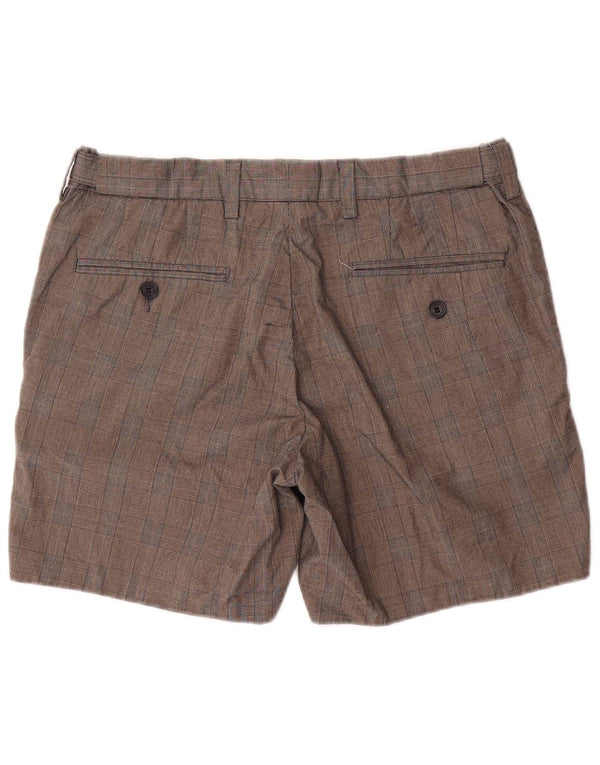 French Connection Mens Chino Shorts W34 Large Grey Check Cotton