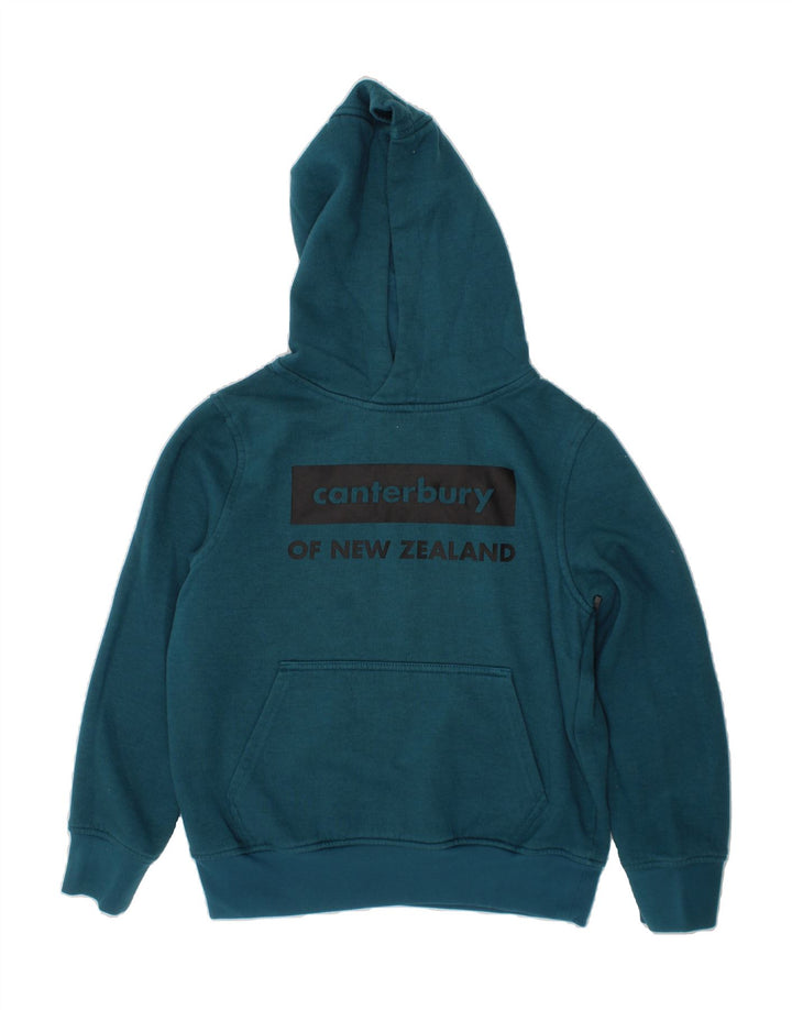 CANTERBURY Boys Graphic Hoodie Jumper 9-10 Years Green Polyester Vintage Canterbury and Second-Hand Canterbury from Messina Hembry 