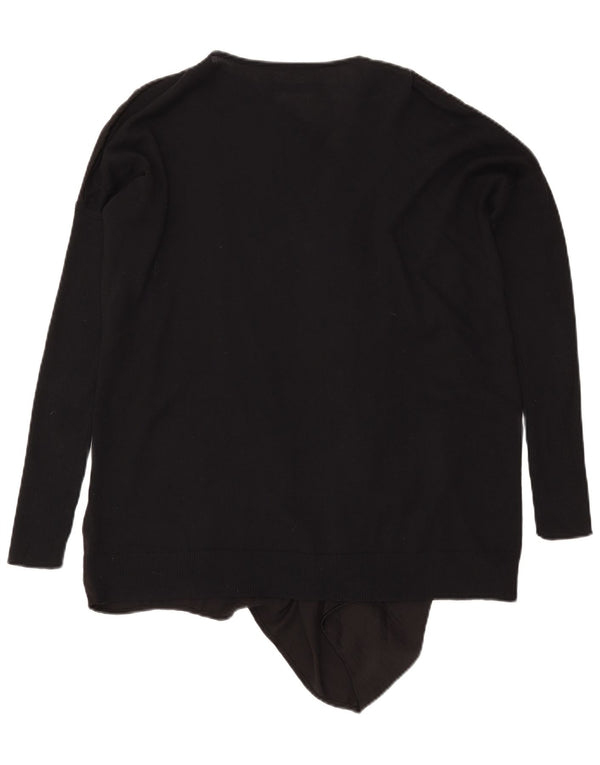 Maglione maglione con scollo a V da donna All Saints UK 10 piccolo cotone nero