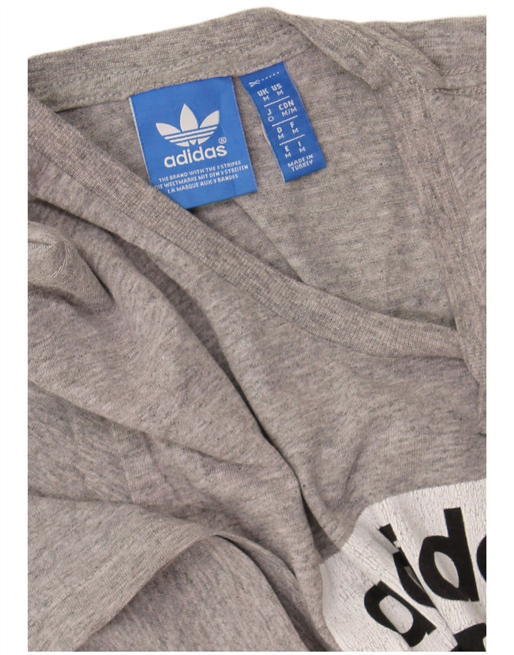ADIDAS Mens Graphic T-Shirt Top Medium Grey