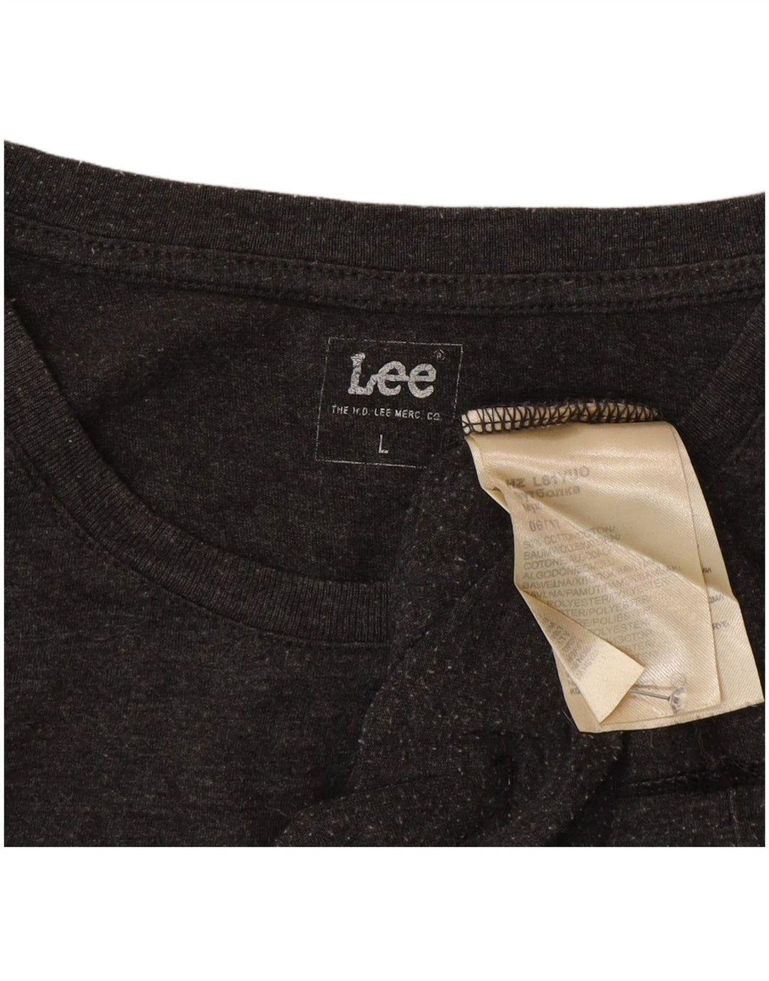 Lee Top grafico da uomo a maniche lunghe in cotone grigio grande
