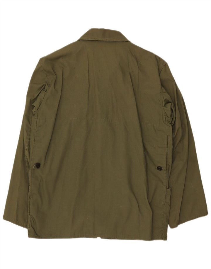 Giacca utilitaria da uomo VINTAGE UK 36 piccola poliestere kaki