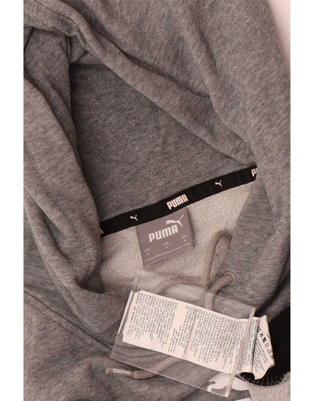 Felpa con cappuccio da uomo Puma Small in cotone color block grigio