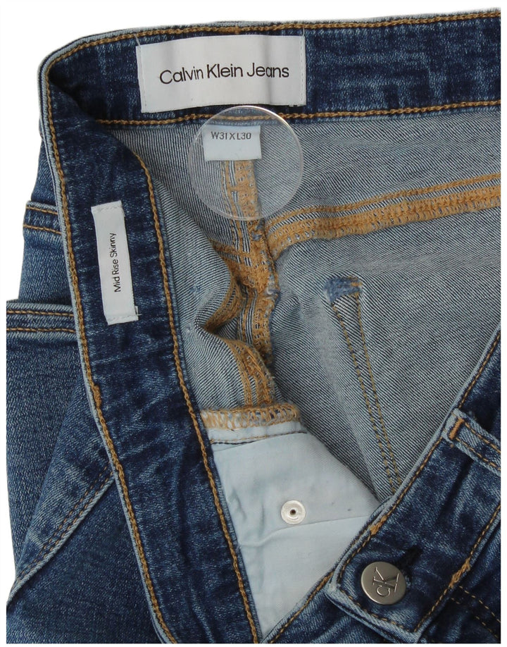 Jeans skinny da donna a vita media Calvin Klein W31 L26 Blu