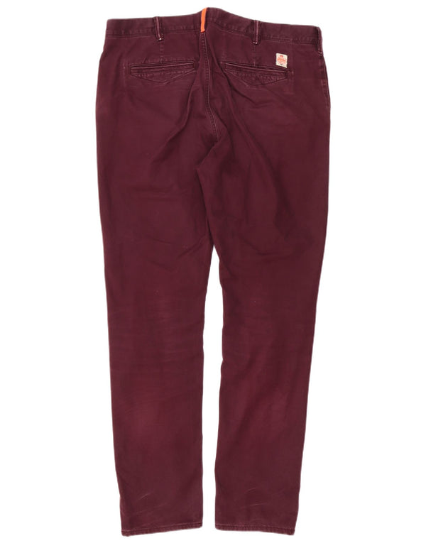 Pantaloni chino slim fit da uomo Superdry XL W38 L32 cotone bordeaux