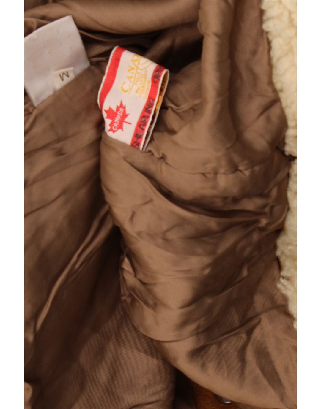 Cappotto in shearling oversize da donna vintage UK 14 Beige medio