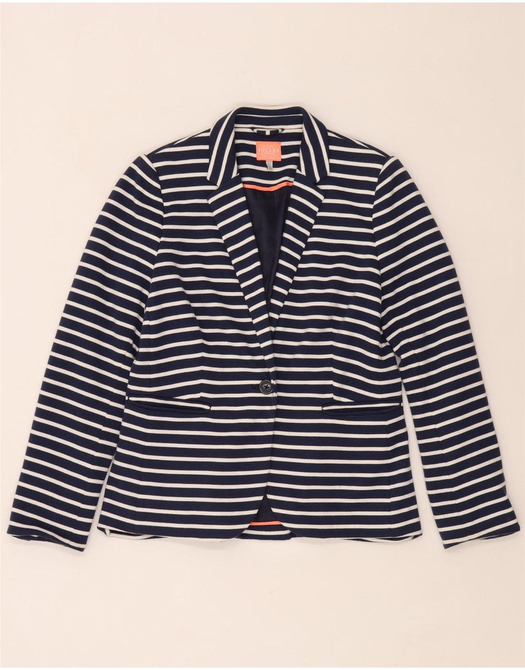 Giacca blazer da donna a 1 bottone Joules UK 10 piccola a righe blu navy