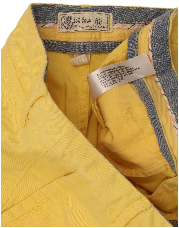 Pantaloncini chino da donna Fat Face UK 12 medi W32 cotone giallo