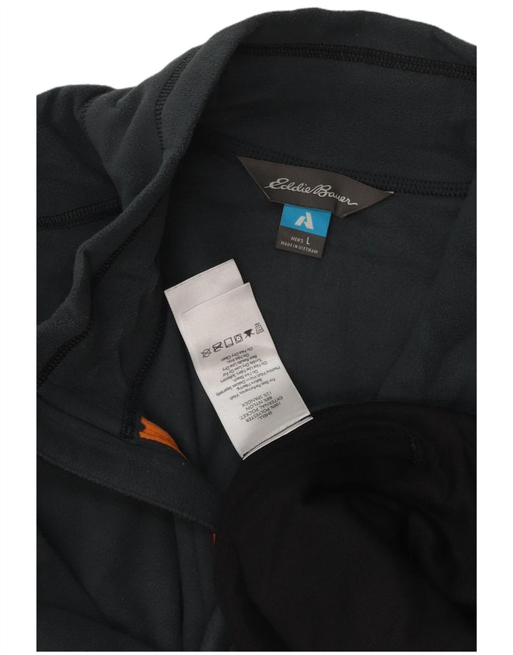 EDDIE BAUER Giacca in pile da uomo UK 40 Large Blu Colourblock Nylon