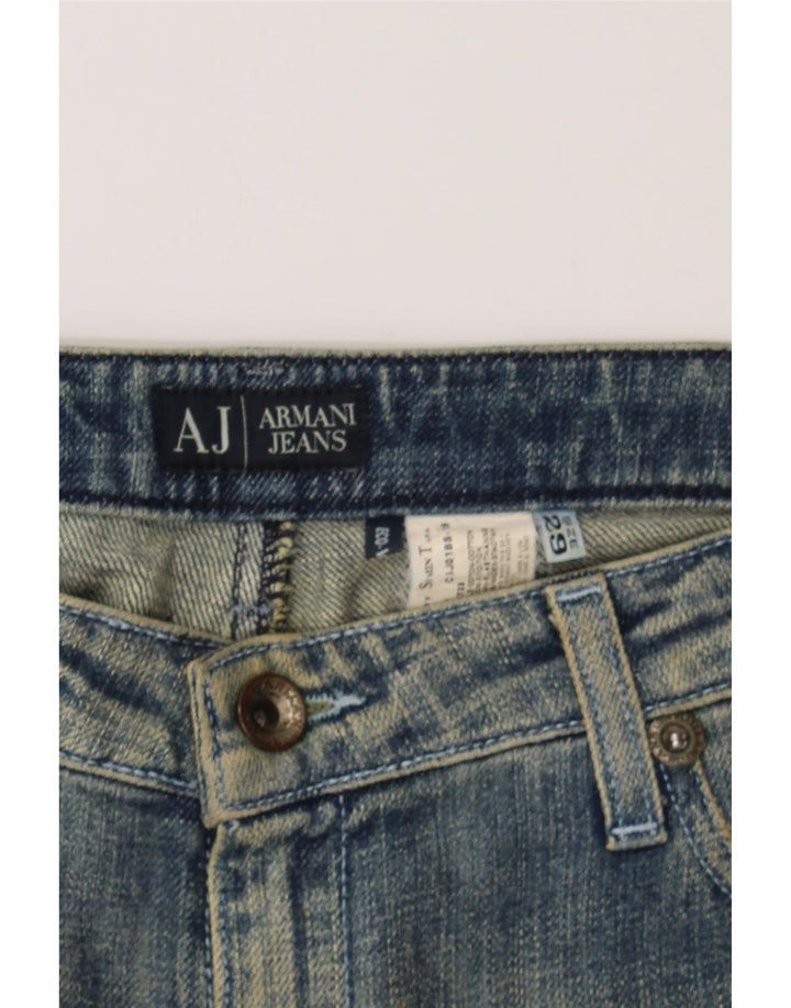ARMANI Womens Bootcut Jeans W29 L29 Blue Cotton Vintage Armani and Second-Hand Armani from Messina Hembry 