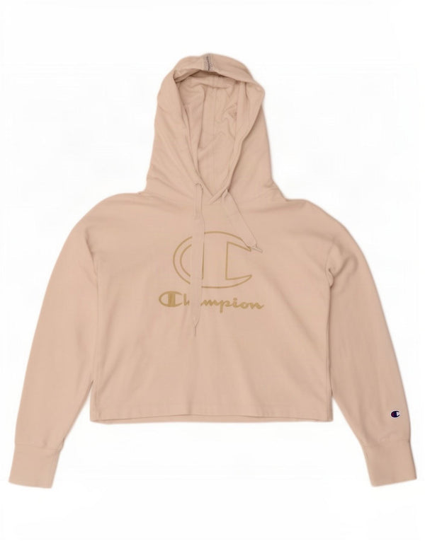 Maglione con cappuccio grafico corto da donna Champion UK 14 Cotone bianco medio