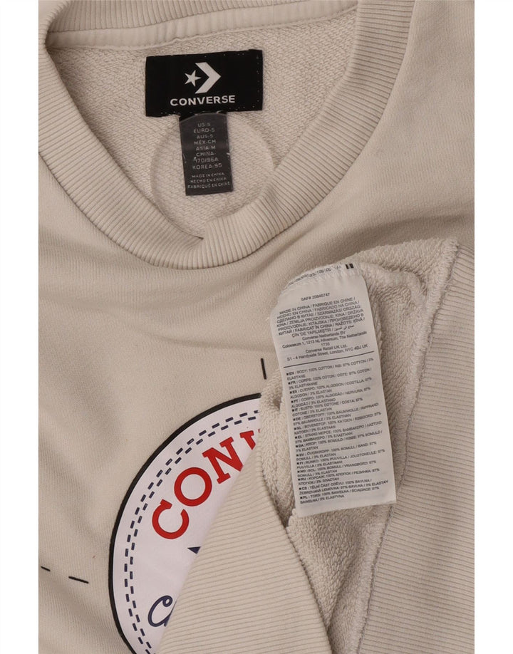 Felpa grafica Converse da uomo Chuck Taylor, in cotone beige medio