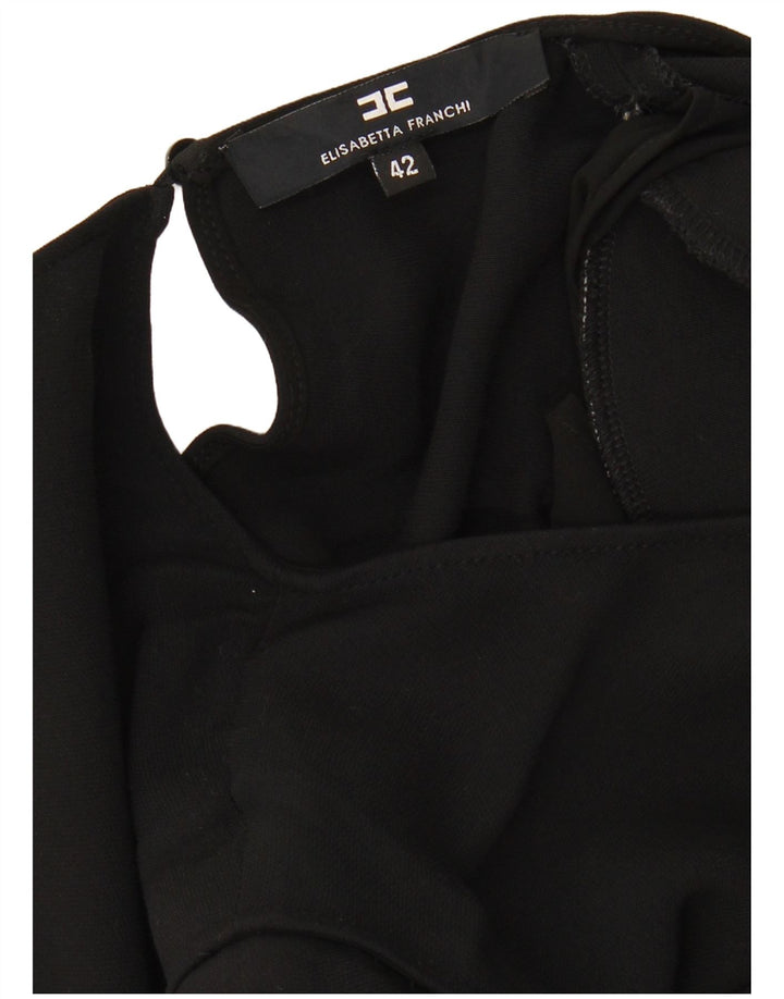 ELISABETTA FRANCHI Womens Sleeveless Jumpsuit IT 42 Medium  Black