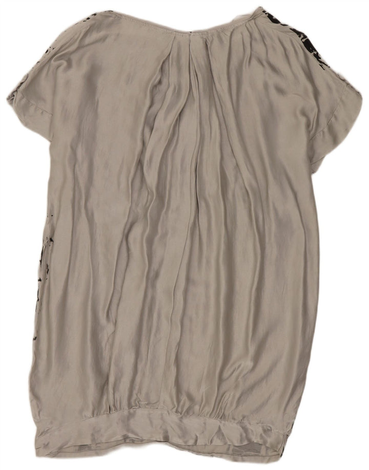 Abito a palloncino oversize da donna Zara con motivo astratto UK 14 Seta grigio medio