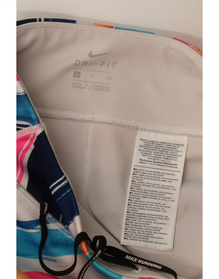 Leggings Nike Dri Fit da donna UK 8 Small Poliestere a righe multicolore