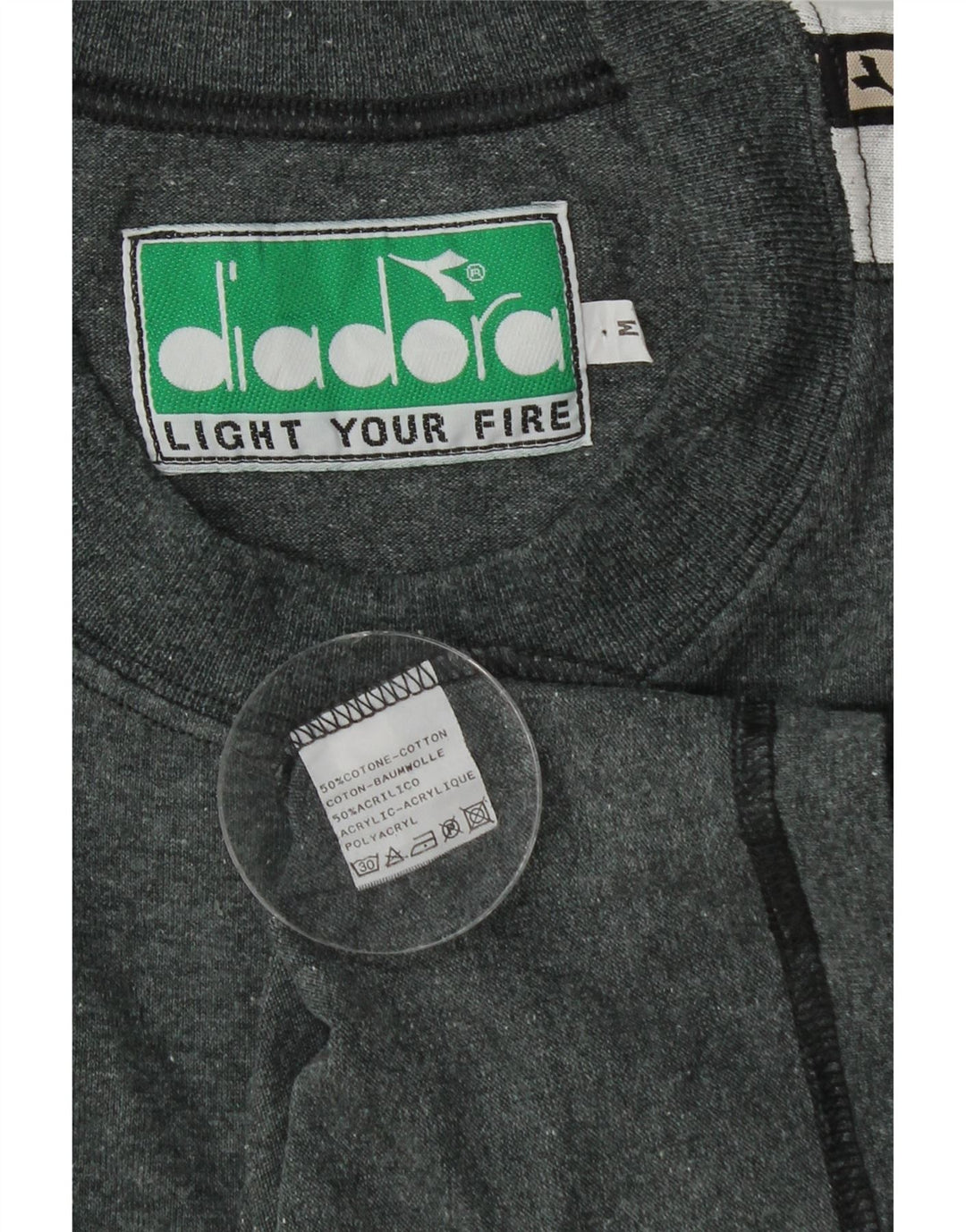 Maglione da uomo Diadora Graphic girocollo color grigio medio