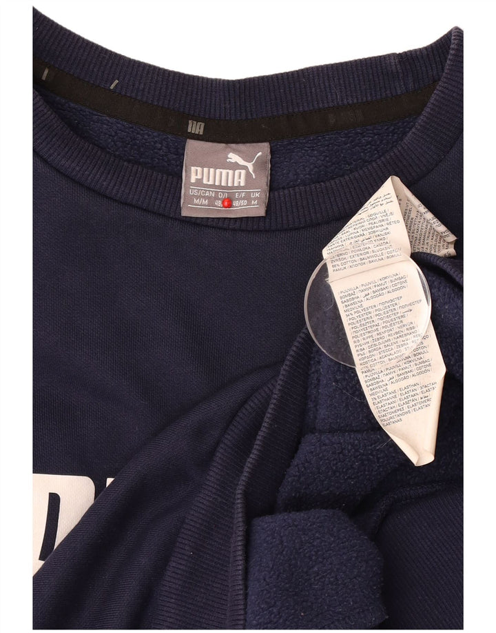 Felpa grafica da uomo Puma, media, in cotone blu navy