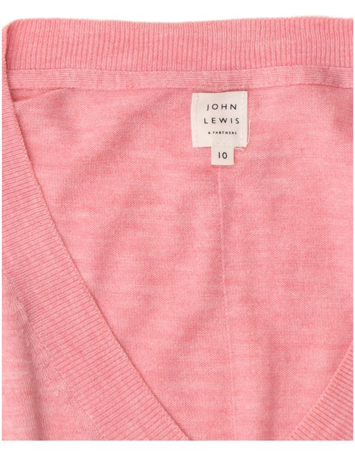 JOHN LEWIS Maglione oversize da donna con scollo a V UK 10 Piccolo Rosa