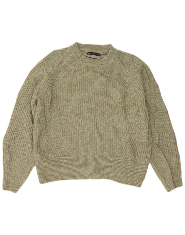 Maglione maglione girocollo da donna Marks & Spencer UK 16 grande acrilico verde