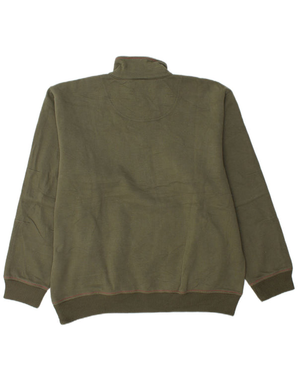 CHAMPION Felpa da uomo con zip e collo maglione XL verde cotone sportivo