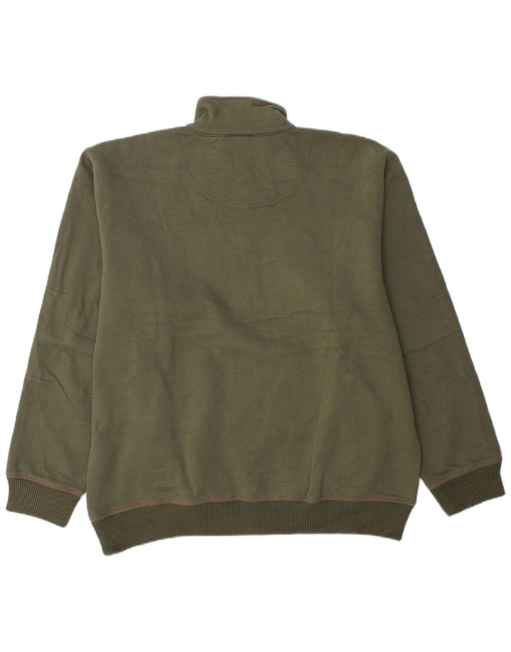 CHAMPION Felpa da uomo con zip e collo maglione XL verde cotone sportivo