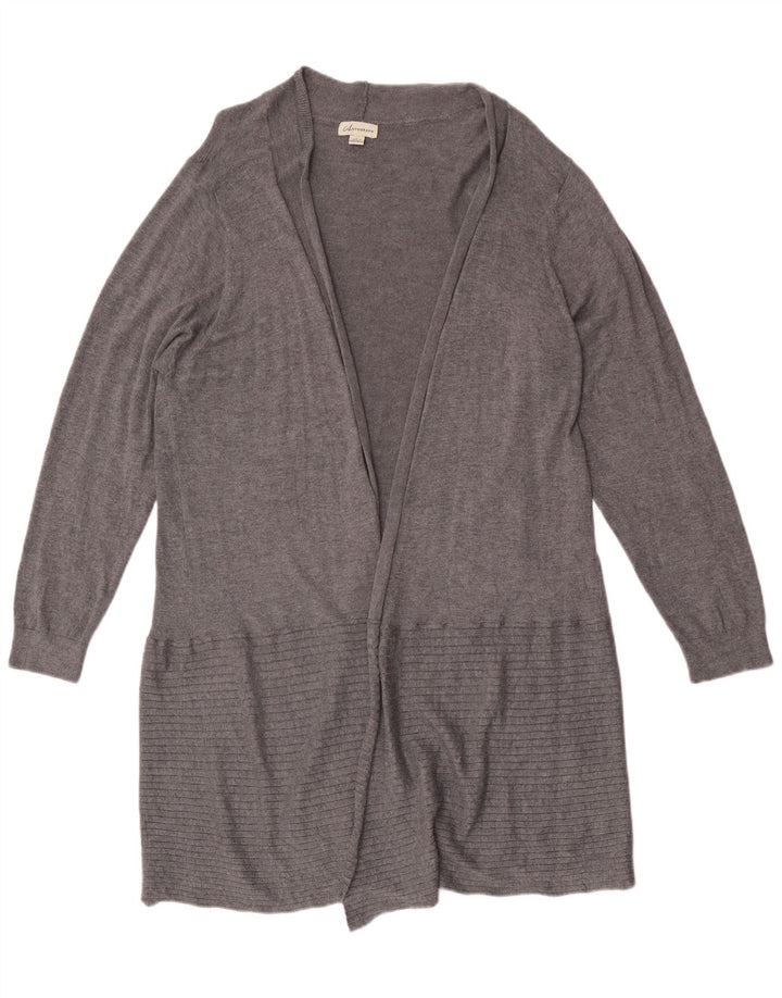 Maglione cardigan lungo autografo da donna Marks & Spencer UK 16 grande grigio
